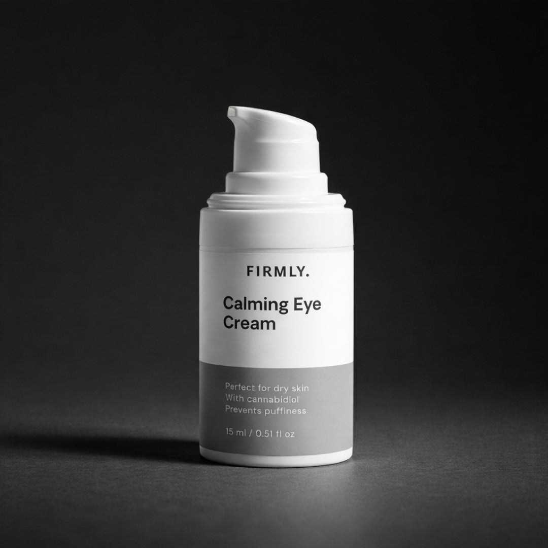 Firmly Calming Eye Cream 15ml – caffeine and cannabidiol peptide eye cream for puffiness and dark circles, vegan