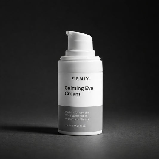Firmly Calming Eye Cream 15ml – caffeine and cannabidiol peptide eye cream for puffiness and dark circles, vegan