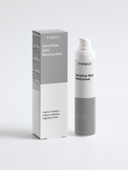 Firmly Sensitive Skin Moisturiser Packaging - Hypoallergenic Fragrance-Free Vegan Skincare