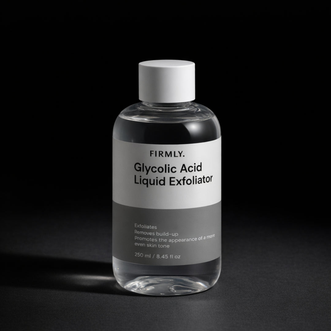 Firmly Glycolic Acid Liquid Exfoliator 250ml – AHA toner that exfoliates, removes build-up and evens skin tone